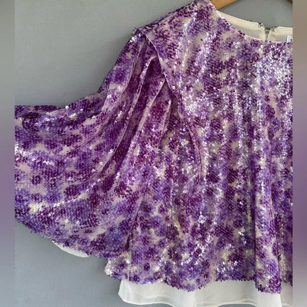 Endless Rose Purple Sequin Blouse - Picture 8 of 11